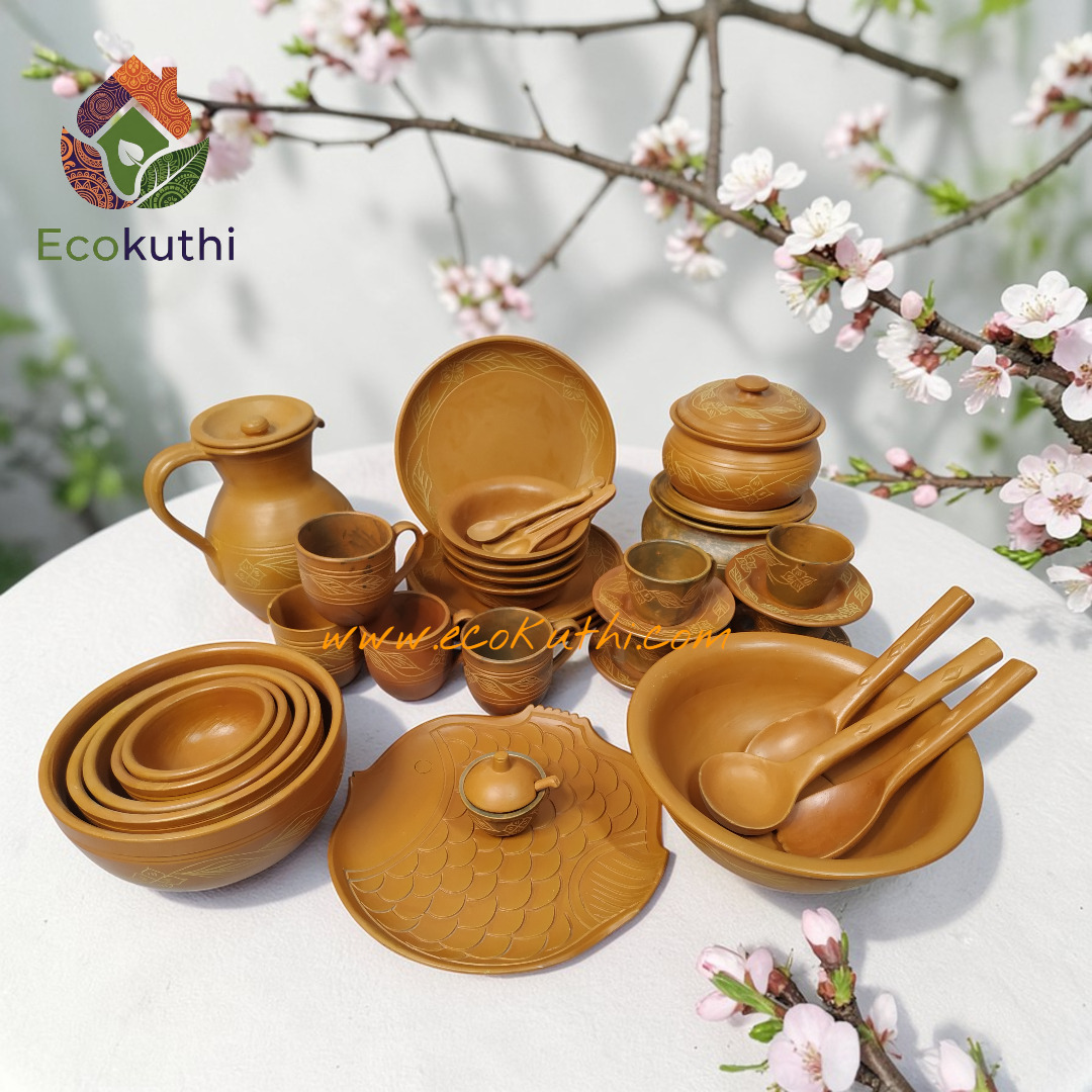 ঐতিহ্যবাহী মাটির ডিনার সেট - Traditional Heritage Dinner Set 43 pcs (Package-04)
