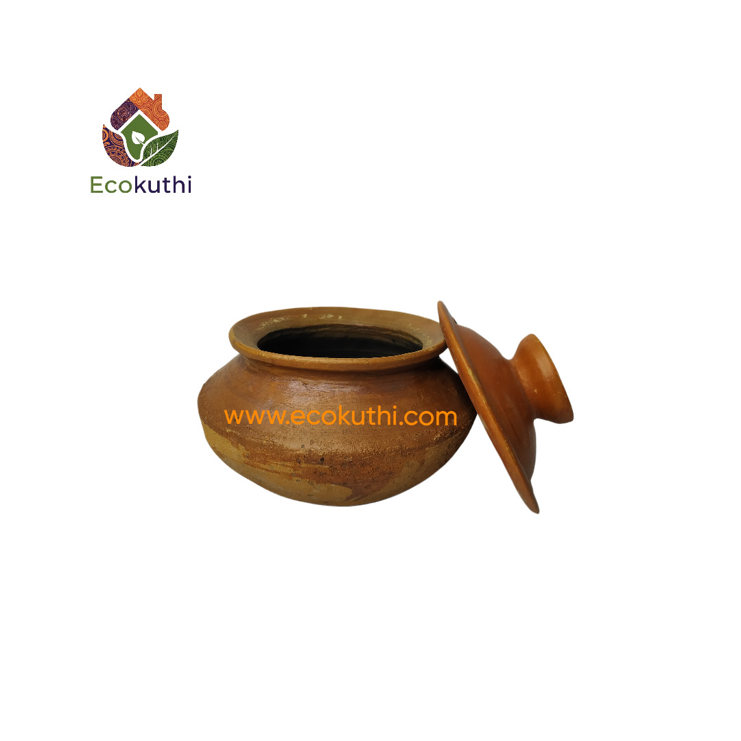 Premium Matir Bhater Patil with Lid (700g Capacity) - গ্যাস ও মাটির চুলায় ব্যবহারযোগ্য ভাতের পাতিল
