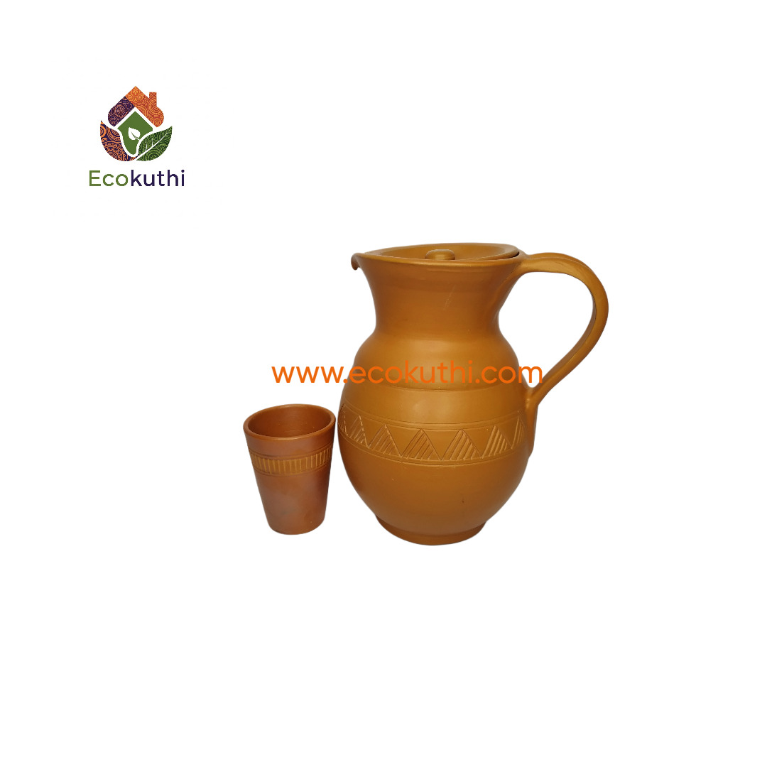 প্রিমিয়াম ত্রিভুজ ডিজাইন মাটির জগ ২ ও ৩ লিটার - Premium Triangle Design Clay Water Jug 2 & 3 Litre